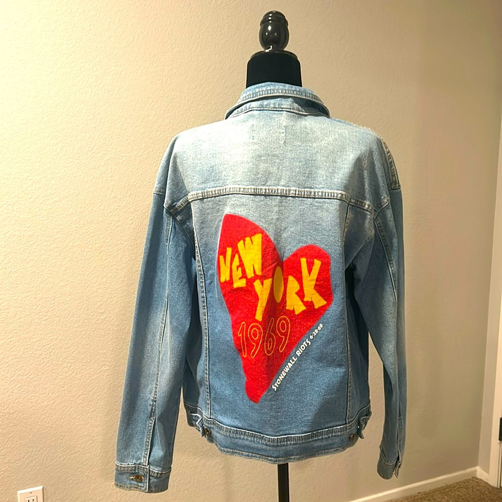 NWOT Denim Jacket Stonewall Pride Designer Jacket ♥️